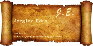 Jergler Edda névjegykártya